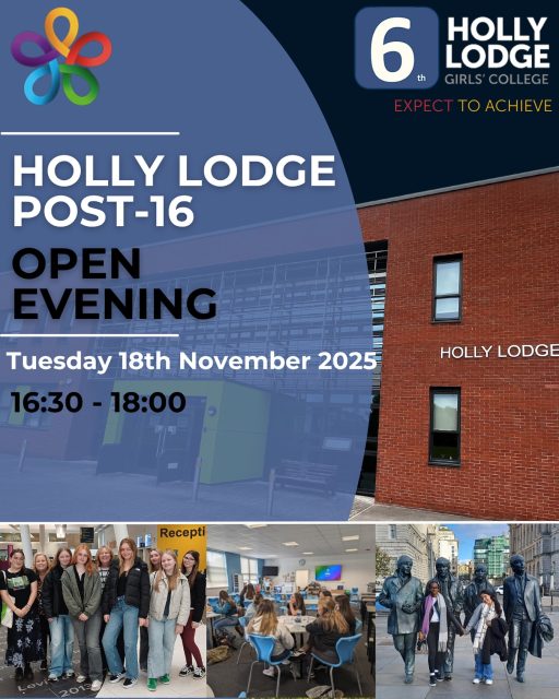 We are excited to invite you to our Post-16 open evening which takes place in a few weeks time. We welcome current Holly Lodge students and parents, but also anyone from external schools who are considering us for Sixth Form. See you there! 👋
#HollyLodgeLife #ExpectToAchieve