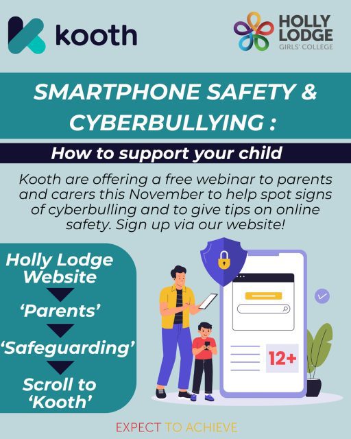Please visit our website to learn more about keeping your child safe online. There are free webinars available via Kooth to support you! 👩‍💻🧑‍💻
#HollyLodgeLife #ExpectToAchieve