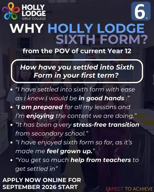 It’s always so nice to get direct feedback from our students about their progress! We’ve spoken to some Year 12 students who have given us more insight into life at Sixth Form. 🏫
A reminder that school will close at 2pm on Thursday for all year groups so that Year 11 can attend an information session on Sixth Form.
#HollyLodgeLife #ExpectToAchieve