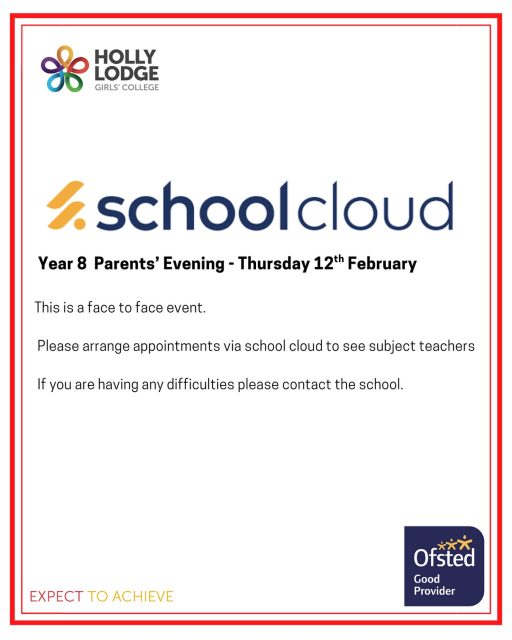 SchoolCloud appointments are now available to make for this in-person event. You have until 11th February to make your bookings and we look forward to seeing as many of you as possible! 
#HollyLodgeLife #ExpectToAchieve