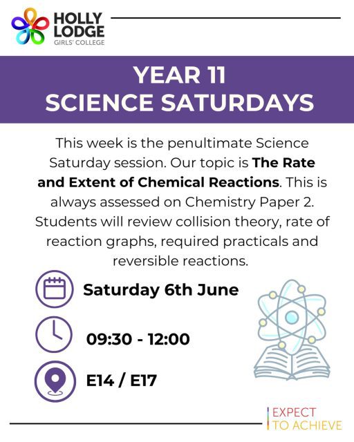 Come along to the penultimate Science Saturday this weekend!
#HollyLodgeLife #ExpectToAchieve