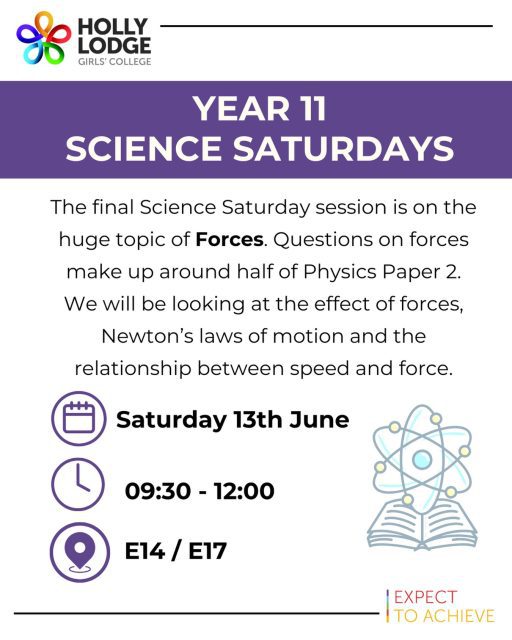 We’ve made it to the final Science Saturday! One final push to feel the most prepared for your science exams. 
#HollyLodgeLife #ExpectToAchieve
