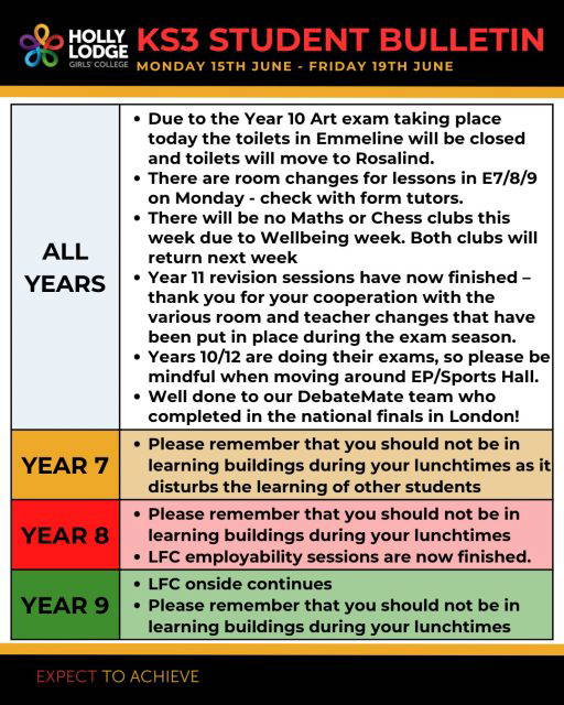 Another busy week as we draw the Year 11 exams to a close! 
#HollyLodgeLife #ExpectToAchieve