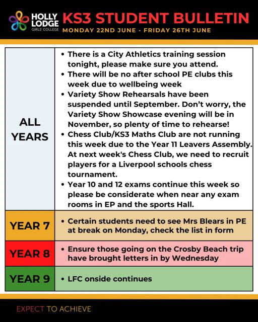 We enter into the last Wellbeing Week of the academic year! Stay hydrated in the hot weather ☀️
#HollyLodgeLife #ExpectToAchieve