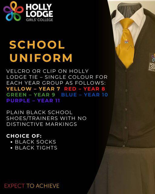 As we look ahead to the new academic year, here are a couple of uniform reminders for current and new students. If you have any queries or concerns throughout the year regarding uniform, please reach out to your daughter’s year leader. 
#HollyLodgeLife #ExpectToAchieve
