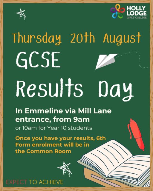 Less than a week to go for our GCSE results! Looking forward to seeing you on Thursday. 
#HollyLodgeLife #ExpectToAchieve