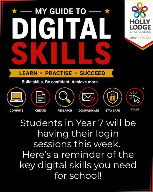 As a reminder for all year groups, here are some quick reminders of helpful digital skills to help with your school and homework. Year 7 will have their introductory sessions this week. 
#HollyLodgeLife #ExpectToAchieve