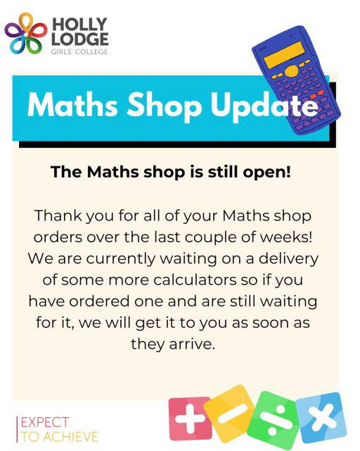 Please head to Arbor to make any more purchases from our Maths shop! 📐📘
#HollyLodgeLife #ExpectToAchieve