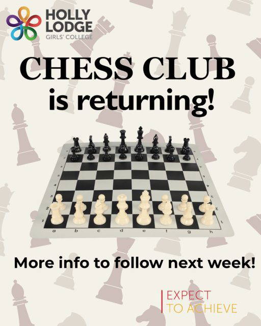 Stay tuned for updates about our very popular Chess Club! Due to start very soon… ♟️
#HollyLodgeLife #ExpectToAchieve